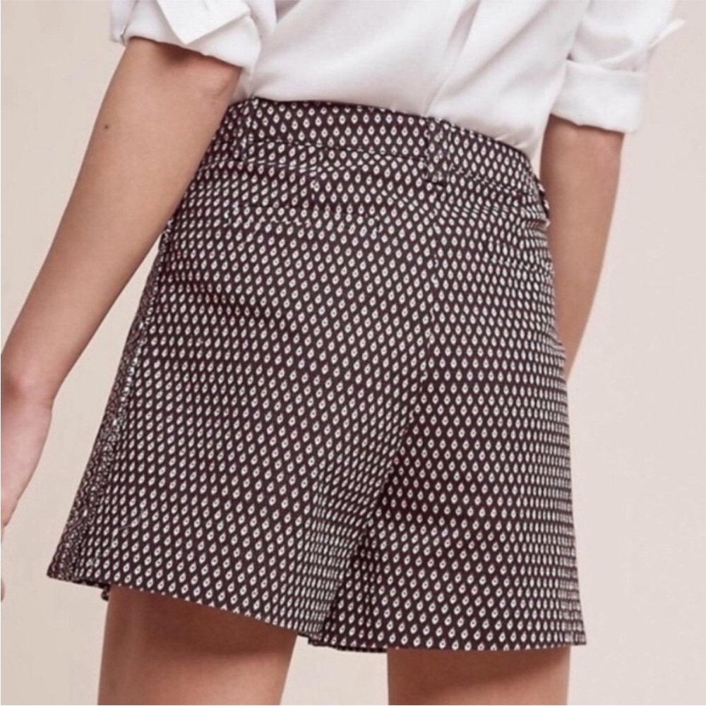 Anthropologie Cartonnier Black Button Side Shorts Geometric Sz 6 high waisted - Picture 3 of 13